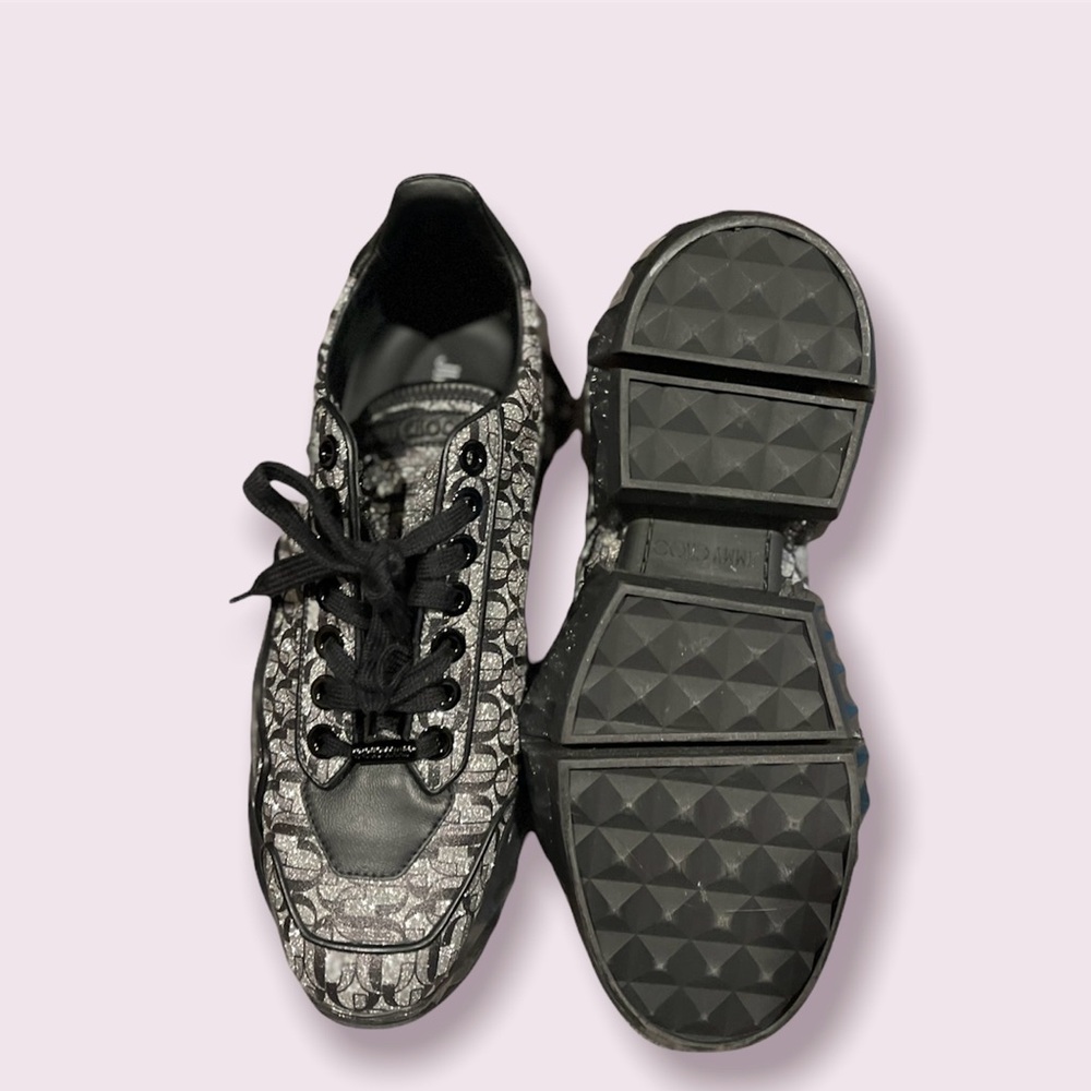 Jimmy Choo Black and Silver Sneakers
